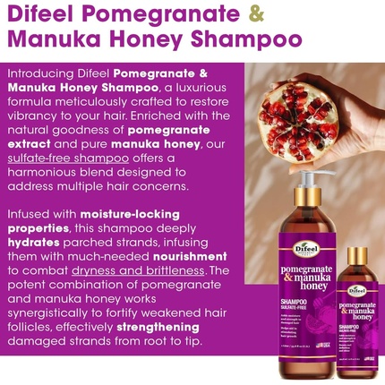 Шампунь Pomegranate & Manuka Honey Sulfate-Free 12 Oz - Strengthens — фото 3
