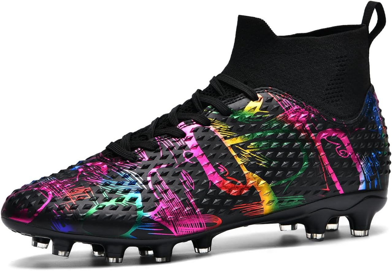 

Высокие спортивные кроссовки VAXAV Unisex с футбольными шипами, футбольные бутсы с длинными шипами, кроссовки для футбола AG, черный