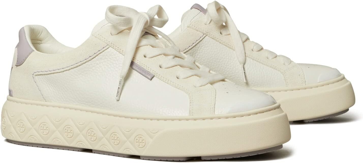 Кроссовки Ladybug Sneaker Tory Burch, цвет Purity/Bianco/Spring Laven