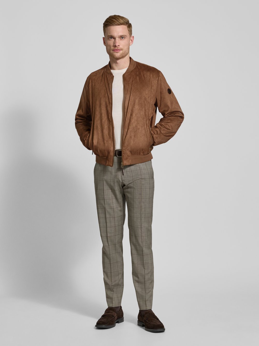 

Куртка-бомбер с ребристыми манжетами JOOP! Collection, светло-коричневый
