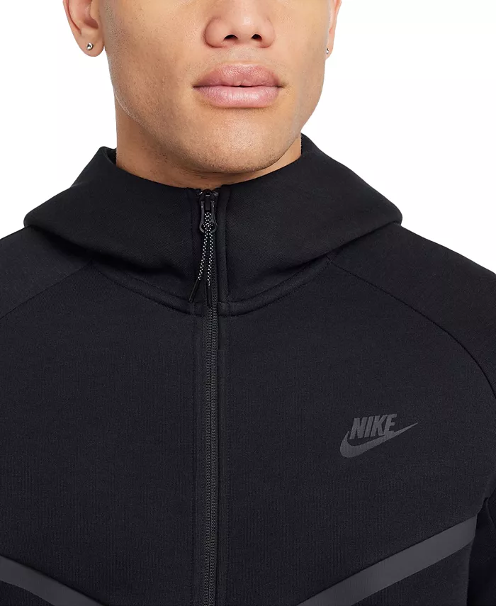 Мужская худи Tech Fleece Full-Zip Windrunner с логотипом Nike, черный — фото 2