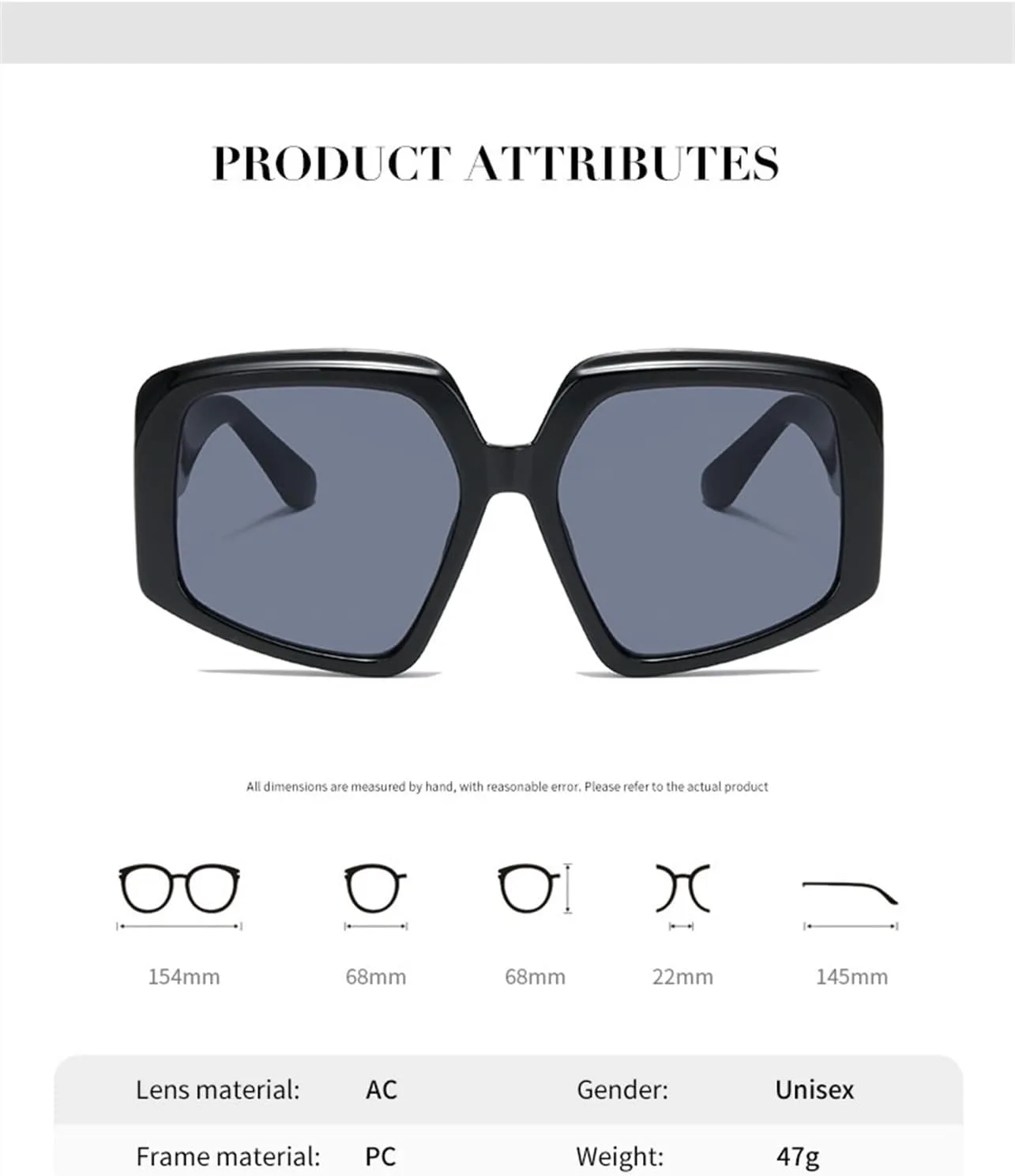 

Солнцезащитные очки для уличной фотографии 2026 года, крупная оправа, для мужчин и женщин, для отдыха на природе и пляже (цвет: G, размер: средний) MTZJH, A