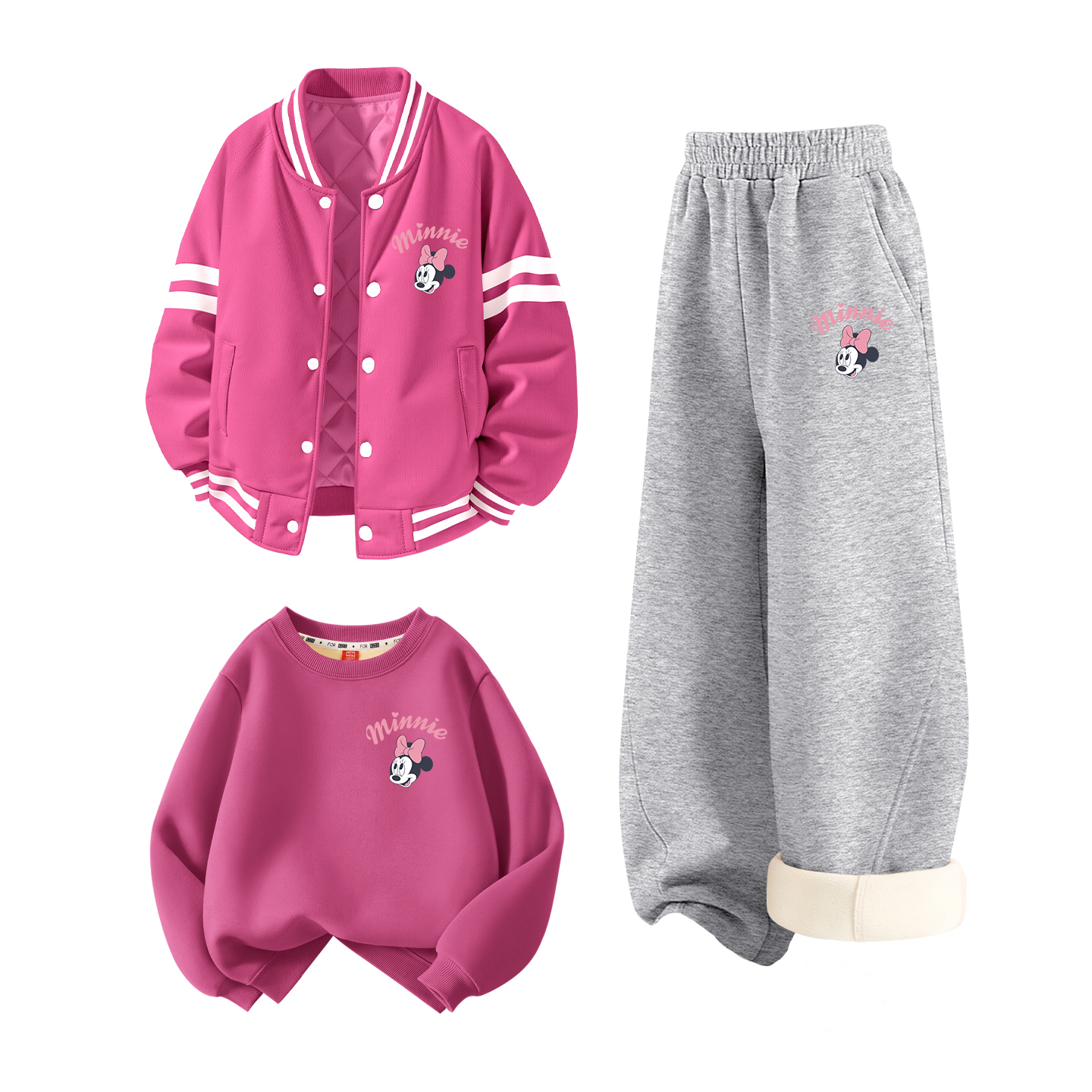 Детский спортивный комплект Casual Sportswear из 3 предметов Disney, розовый/черный/красный — фото 4