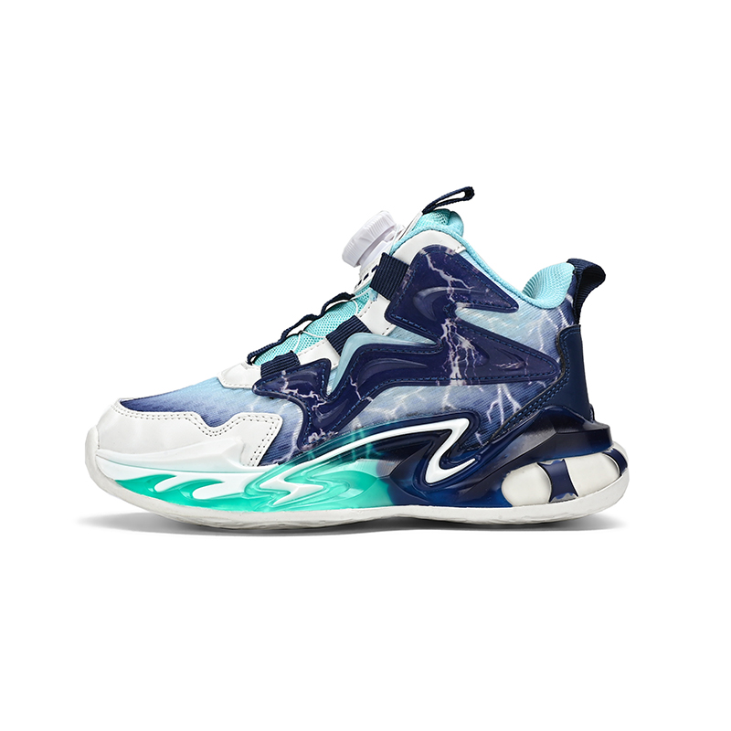 

Баскетбольные кроссовки для детей среднего с износостойким отскоком, амортизацией и поддержкой. JIAFEIMAO, синий