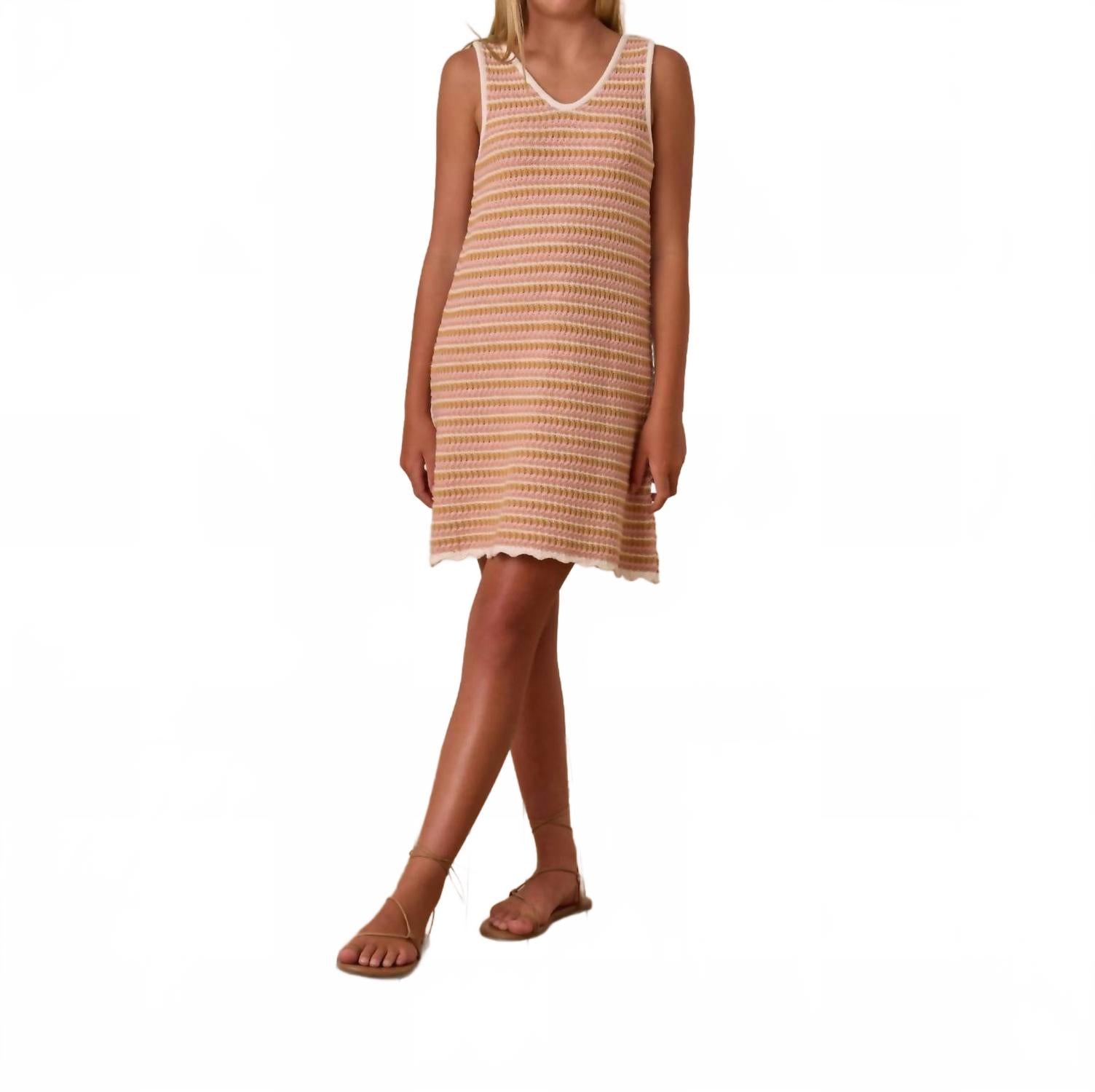 

Розовое мини-платье-топ с кружевом для подростков Rylee + Cru