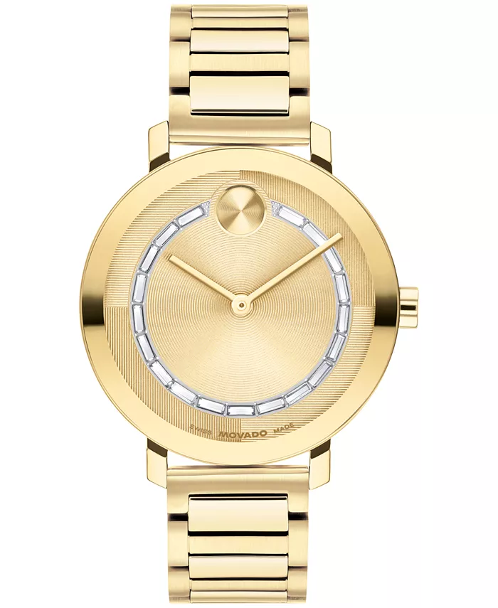 

Женские часы Bold Evolution 2.0 со швейцарским кварцевым механизмом, ионным покрытием, стальной корпус 34 мм, цвет светлое золото Movado