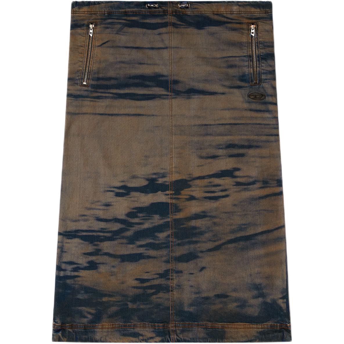 

Юбка деним с завязками тай-дай DIESEL, черный/коричневый