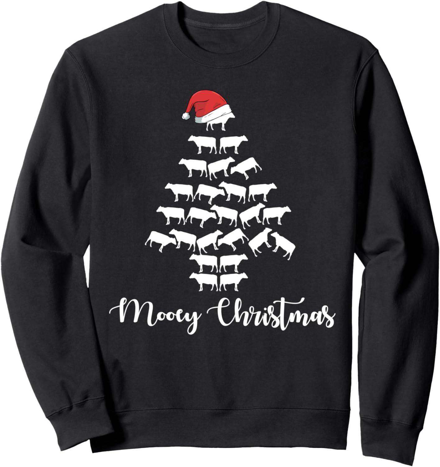 

Забавная толстовка с изображением коровы Moi Christmas и надписью Merry Christmas Cow Love Merry Christmas Mooey Christmas, черный