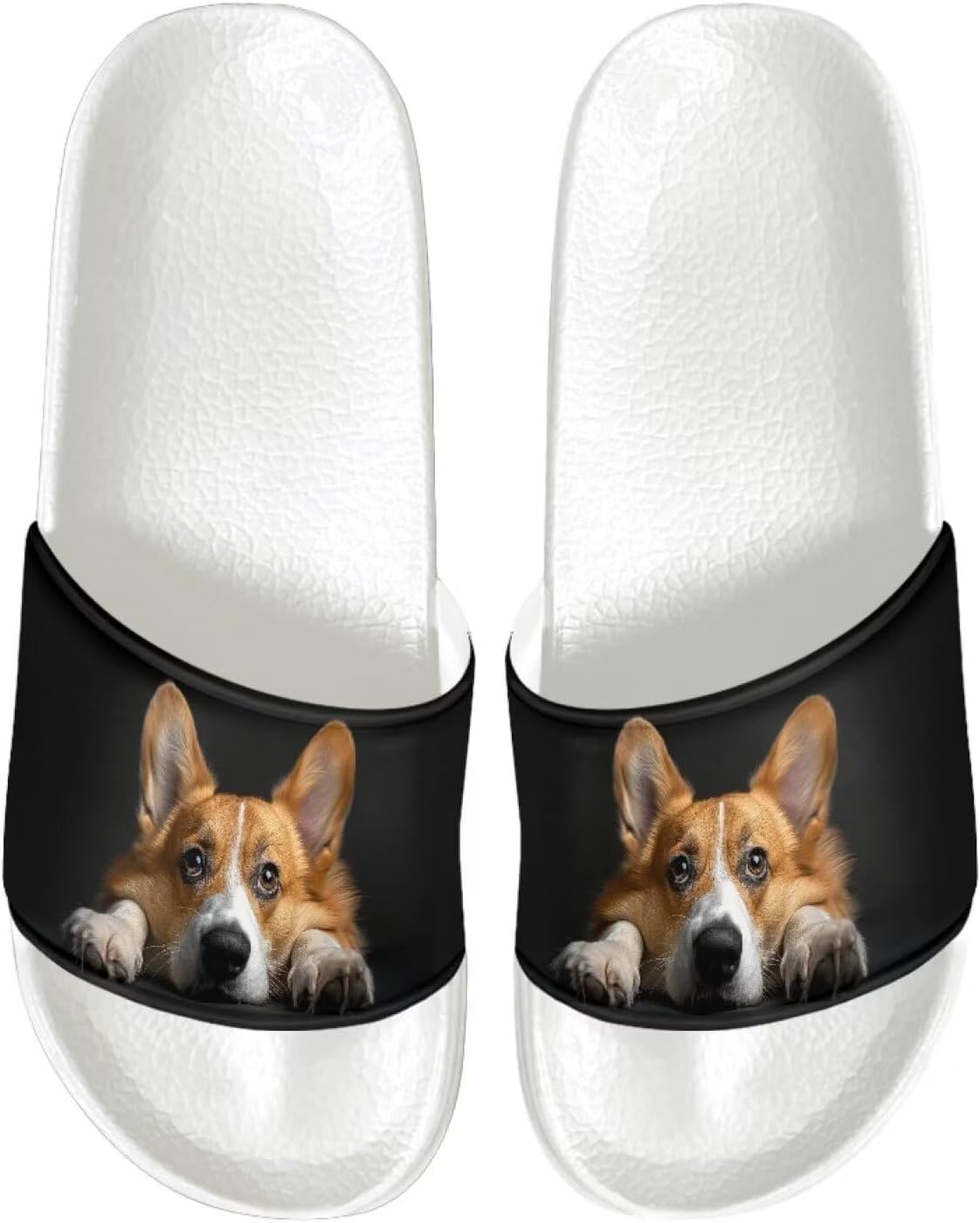 

Женские сандалии шлепанцы с открытым носком на один ремешок, повседневная обувь для прогулок Judentidos, Funny Corgi