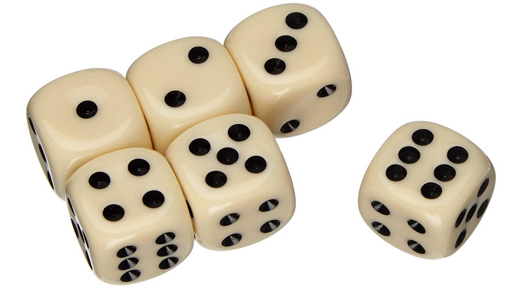 

Игральные кости цвета слоновой кости, 18 мм, 6 шт Weible Spiele