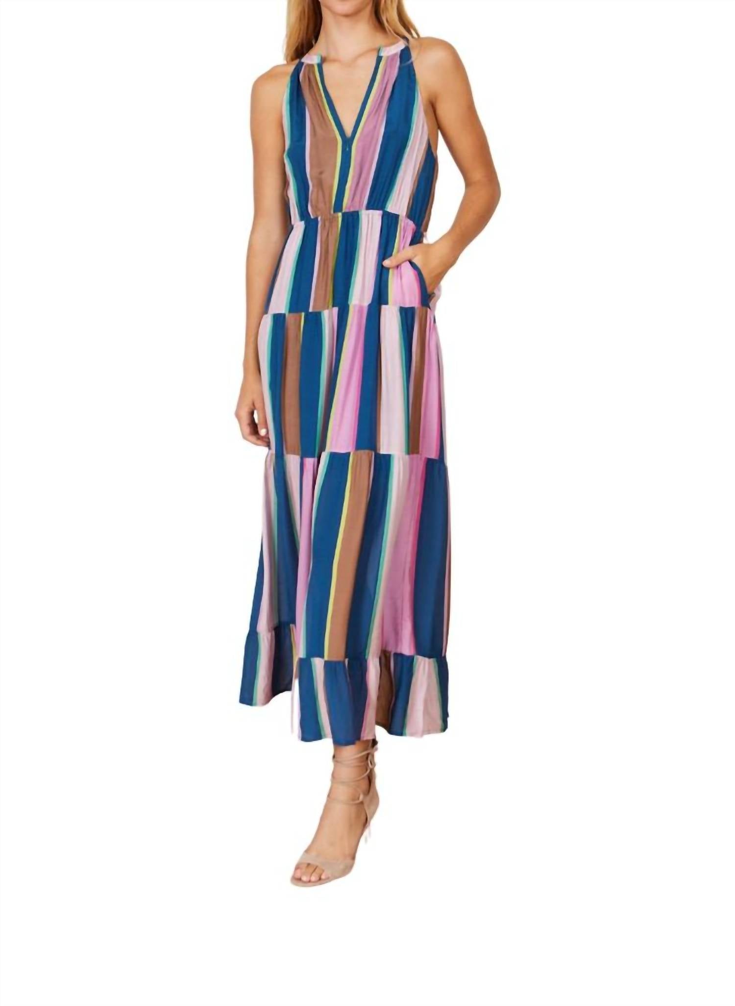 

Брайель Макси-платье в кабана-полоску CABALLERO, Cabana Stripe