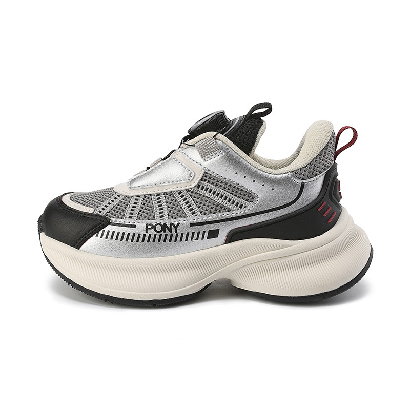 

Современные противоскользящие износостойкие низкие детские повседневные кроссовки gray kids' Pony, серый