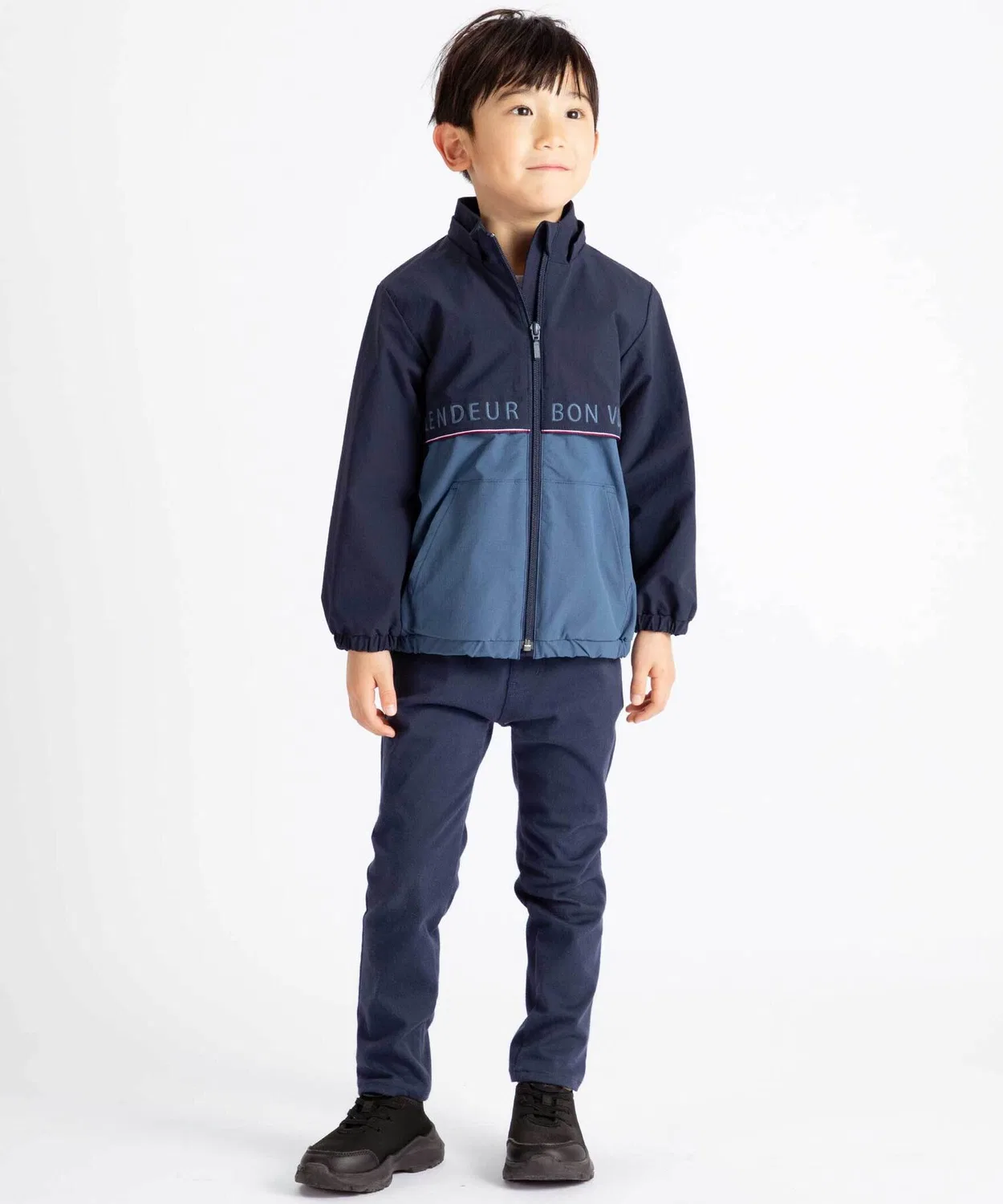 Детская куртка с капюшоном BeBe, водоотталкивающая, рипстоп, двухцветная, 90-150 см, темно-синяя — фото 3