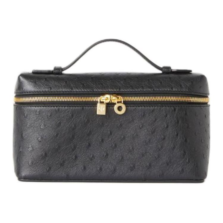 

Loro Piana Женская сумка ExtraPocket из страусиной кожи, черная