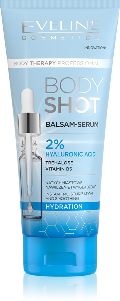 

Body Shot 2% гиалуроновой кислоты бальзам глубокого увлажнения для сухой кожи Eveline Cosmetics, 200 мл