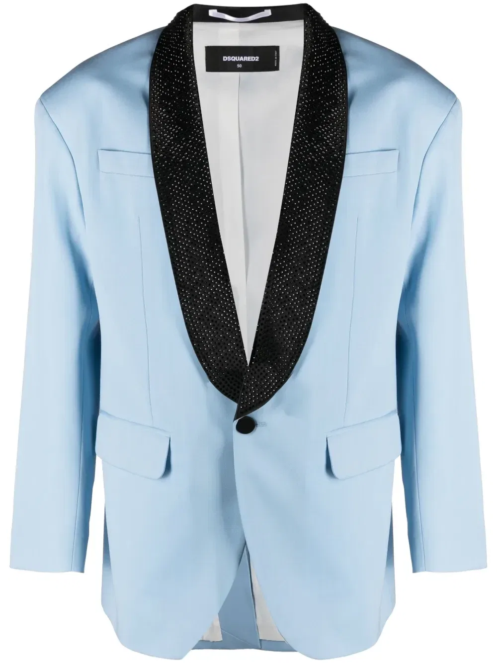 Однобортный пиджак с кристаллами Dsquared2, синий