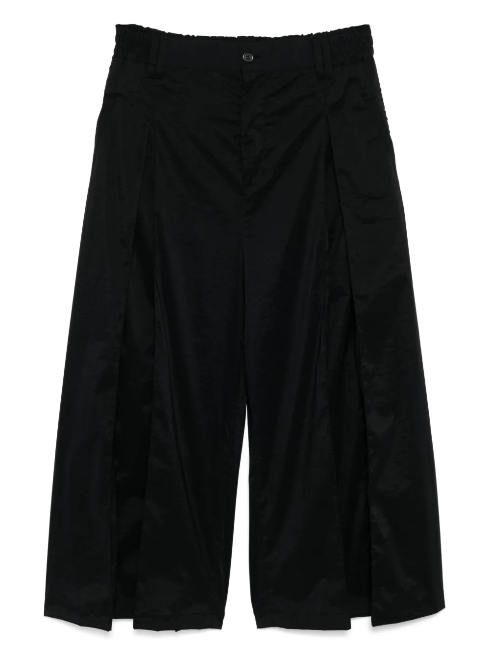 

Укороченные широкие брюки со складками SONGZIO, черный