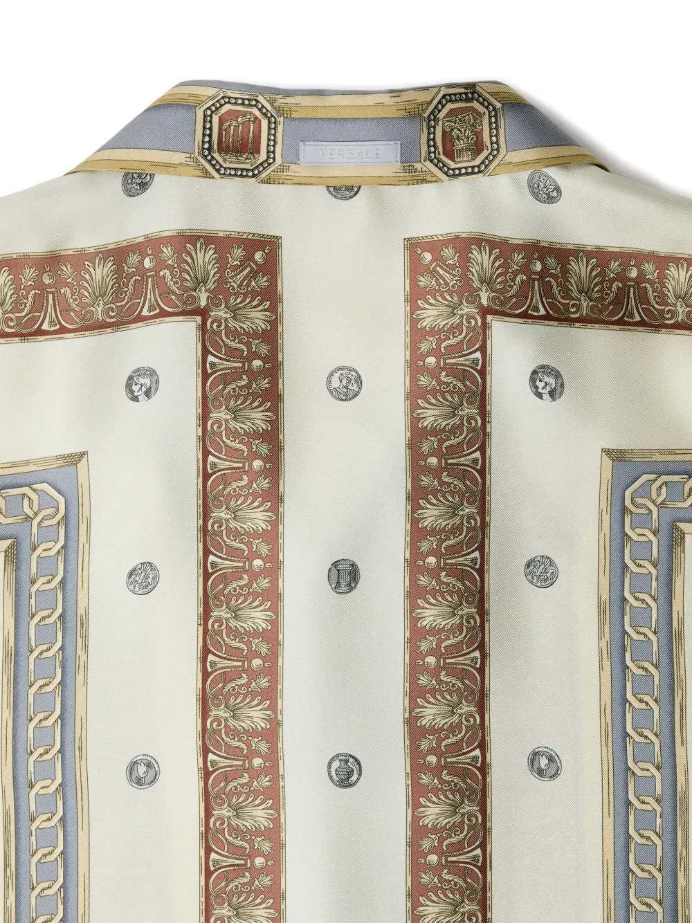 Рубашка из набивного шелкового твила Versace, нейтральный — фото 4