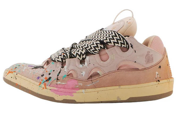 Lanvin Leather Curb Gallery Dept. Pale Pink Multi, Original Shoe Box Included