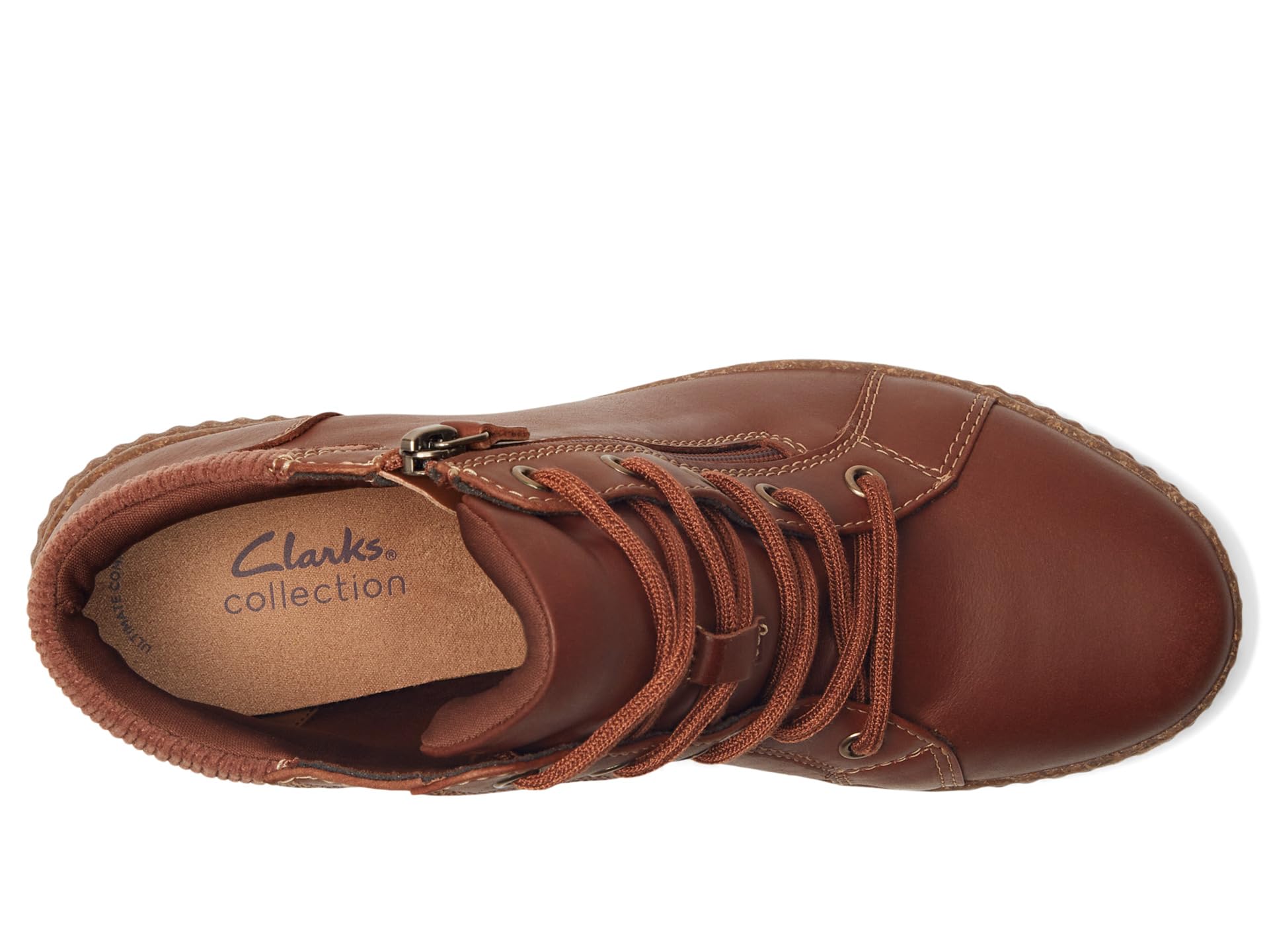 Ботинки женские Clarks Caroline Park из кожи и текстиля, коричневый — фото 2