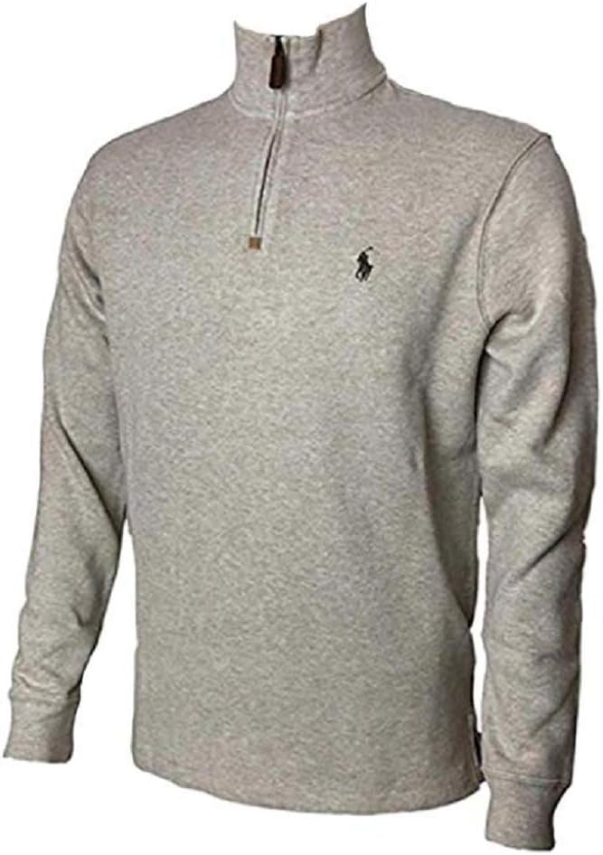 

POLO RALPH LAUREN Мужской классический свитер-пуловер Estate-Rib с застежкой-молнией на четверть, Tan