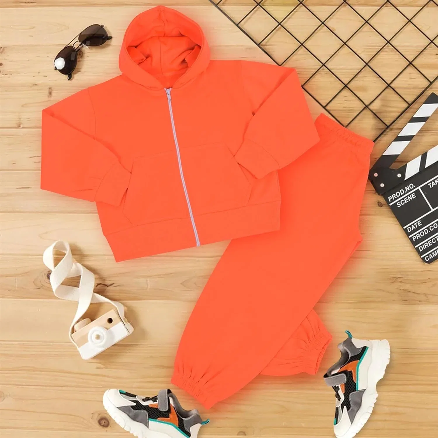 Детский спортивный костюм из флиса A2Z 4 Kids, Neon Orange — фото 4