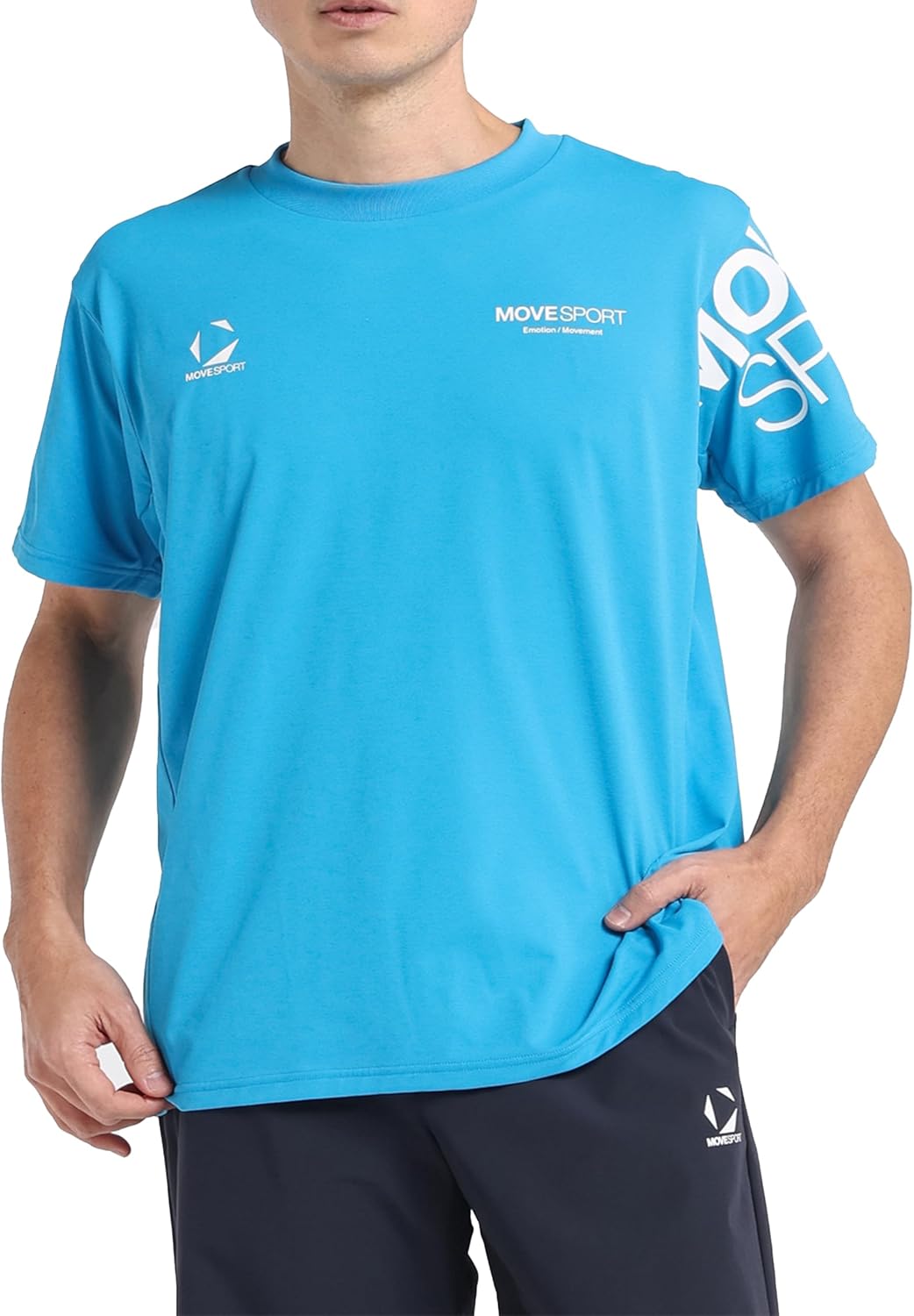 

Футболка Move Sports Coolist, Descente, Move Sport, впитывает пот, быстро сохнет, отводит тепло, охлаждает, круглый вырез, короткий рукав, мужская Movesport