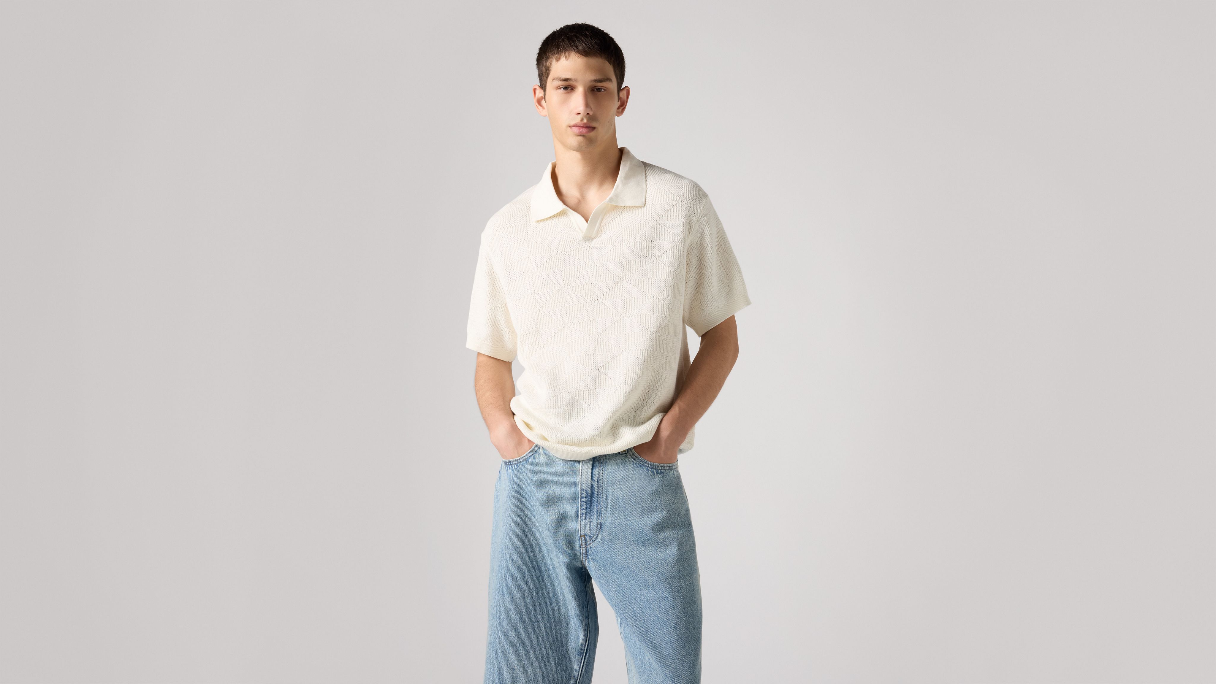 

Поло с открытым воротником Levi's, Rick Rack Egret - White