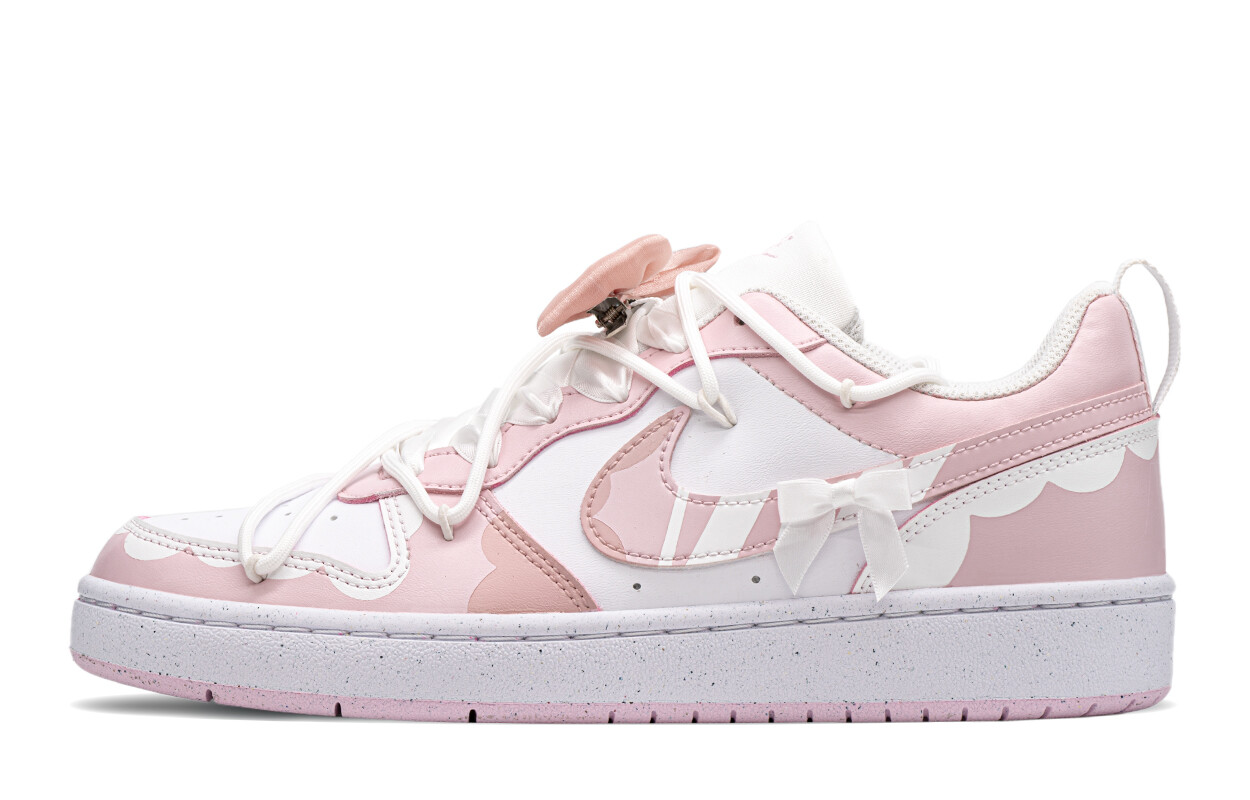 

Кроссовки Nike Court Borough Skateboard Shoes Women's Low-Top White Pink, белый