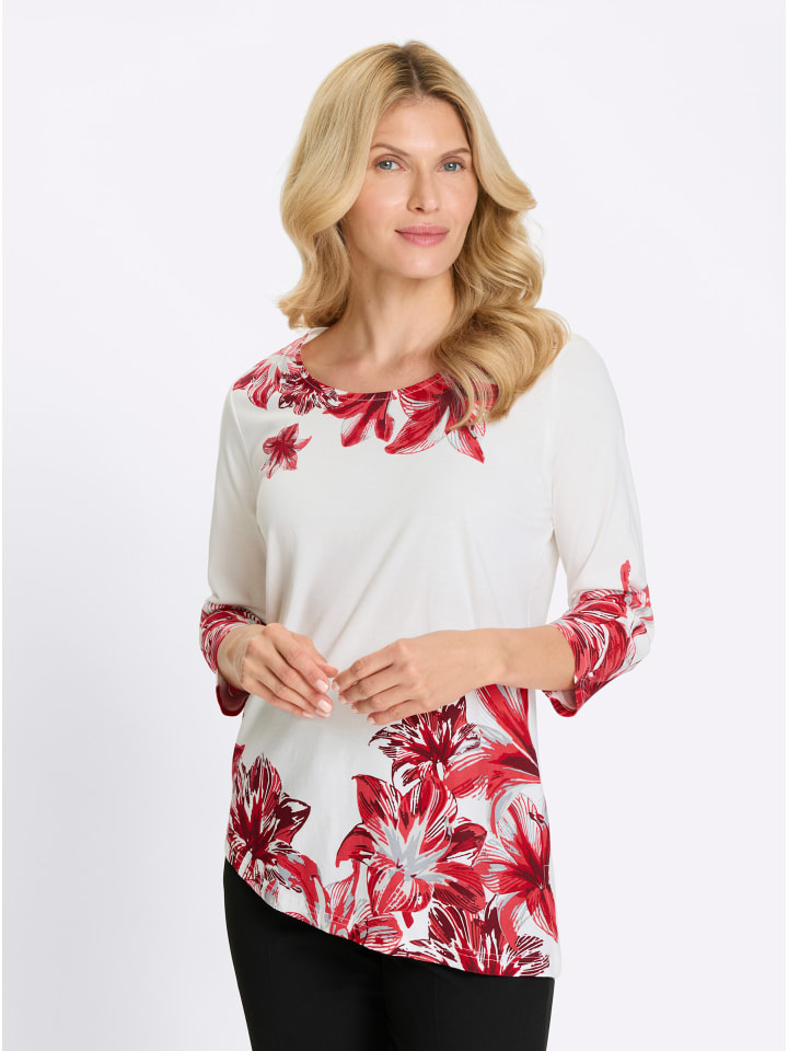 

Рубашка с круглым вырезом и принтом цвета экрю Sieh an!