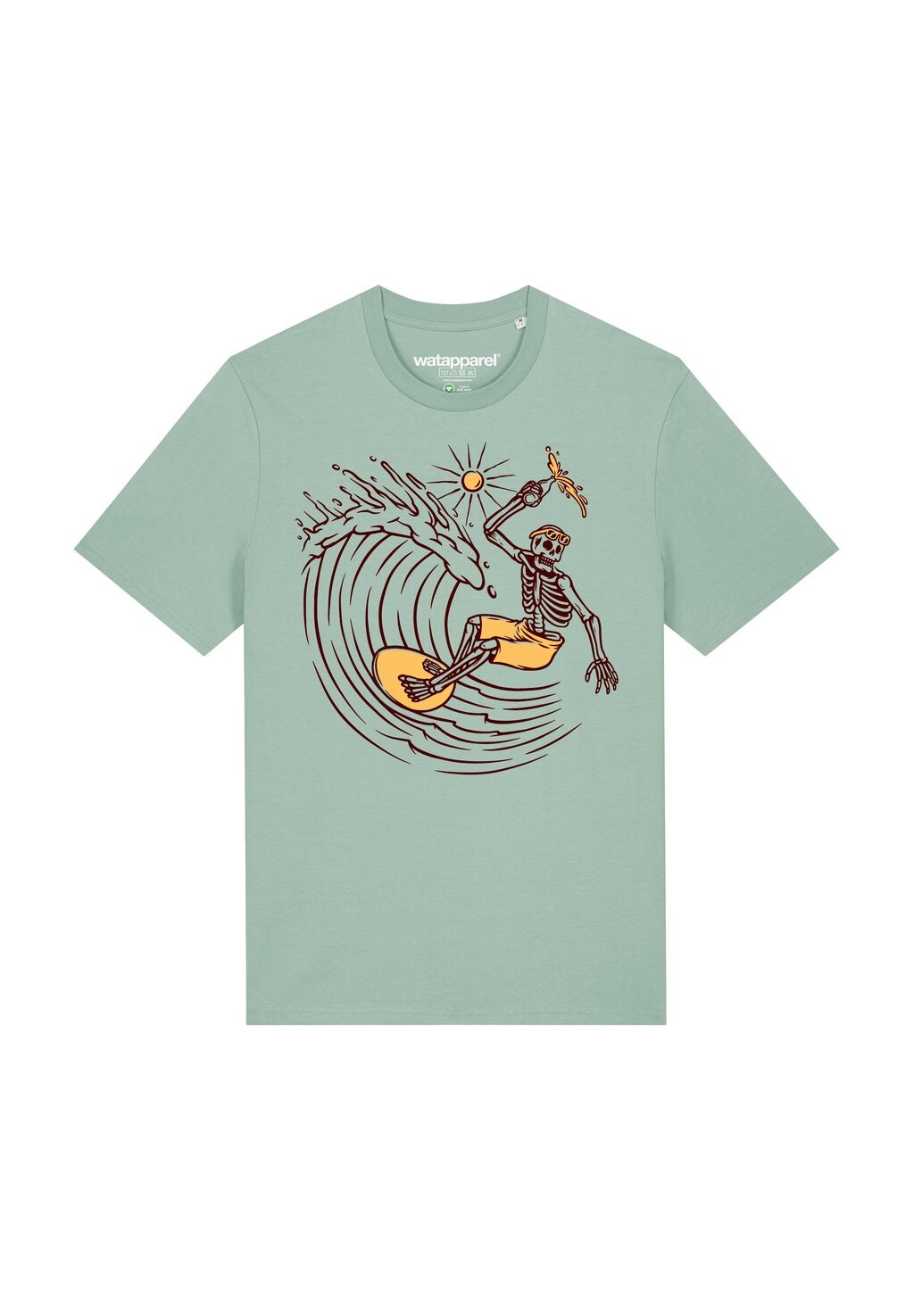 

Футболка с принтом SURFING FOR LIFE watapparel, бирюзовый