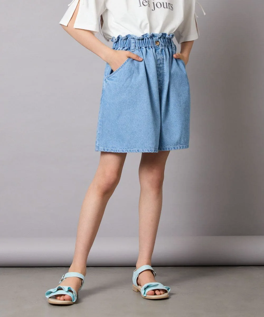 Брюки Джинсовые кюлоты с защипами A.V.V, Light blue