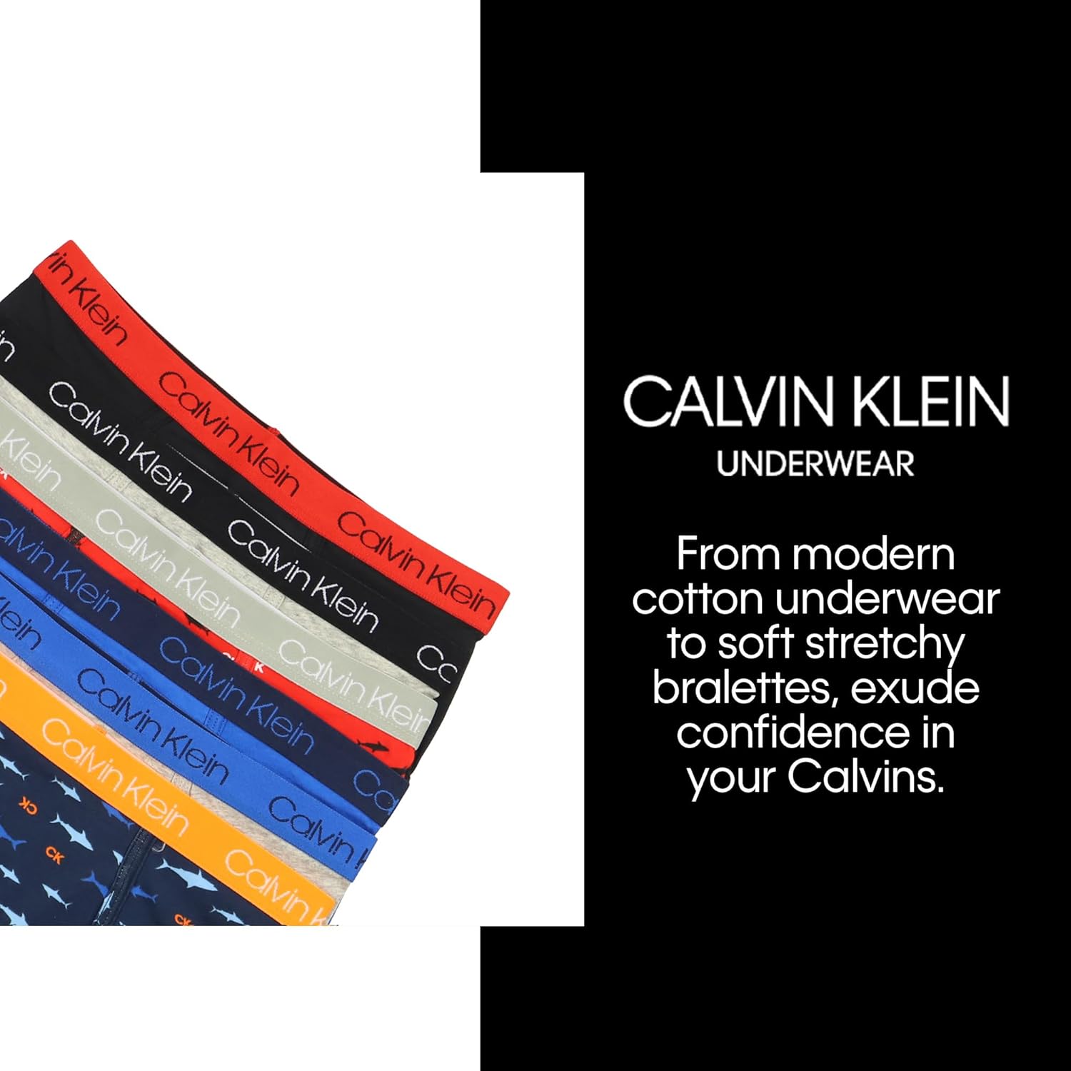 Комплект из 3 трусиков-брифов Calvin Klein для мальчиков Little Modern из хлопка разных цветов, Blue/Cstl/Black — фото 4