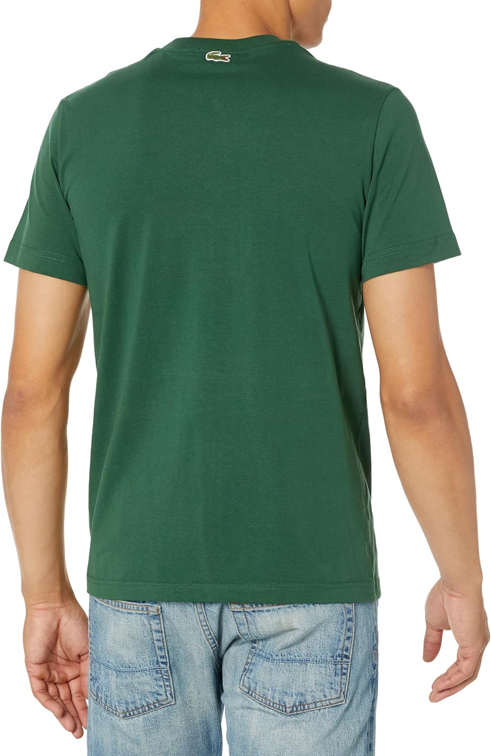 Мужская футболка Lacoste с круглым вырезом, коротким рукавом, стандартным кроем и фирменной символикой, Green 3D Print — фото 2