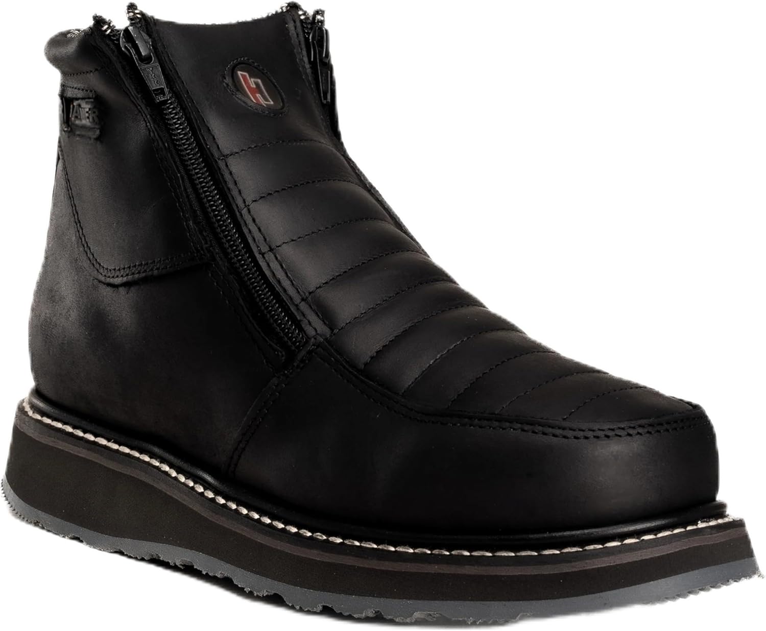 

Мужские сапоги Hammer HM339 с двойной молнией из натуральной кожи - черные, размер 6, стельки Hammer Pro, маслостойкие и водонепроницаемые, утепленные, противоутомительные, легкие Generic