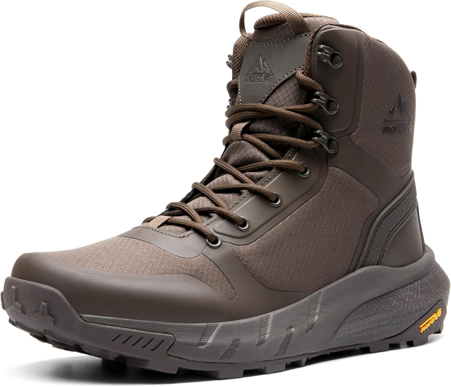 

Мужские военные тактические ботинки NORTIV 8, легкие и удобные ботинки для работы целый день, с боковой молнией, для мотоцикла, боевые, походные ботинки Metrostrike (8-23 см), коричневый