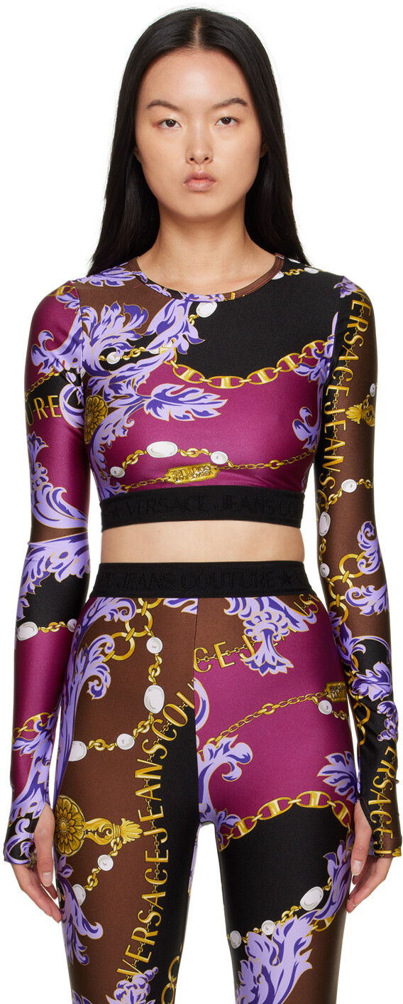

Футболка с длинным рукавом Purple Chain Couture Versace Jeans Couture