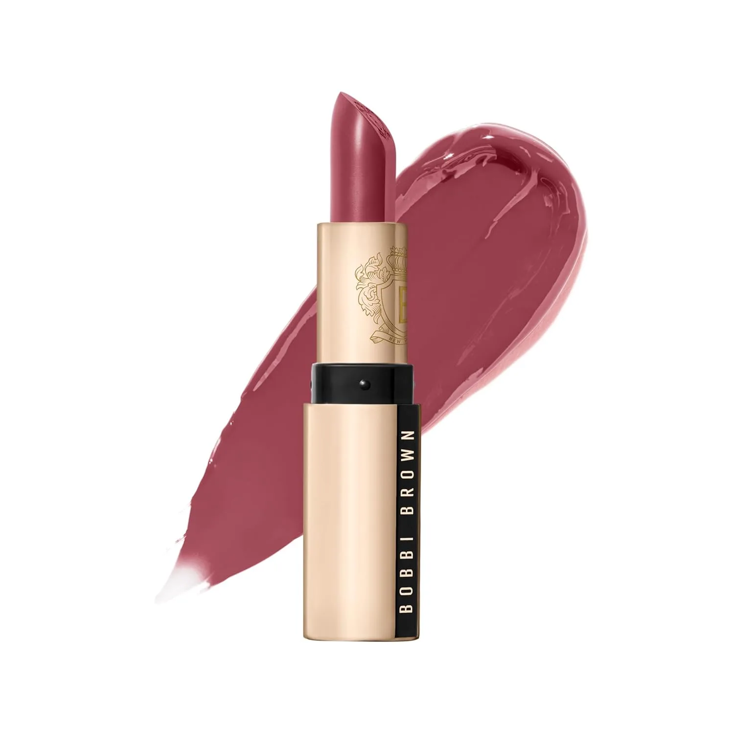 Помада Bobbi Brown Luxe | Яркая, ухаживающая за кожей помада для насыщенного сатинового финиша | Масло ромашки и воск из цветков жасмина, 0,12 унции, 07 Soft Berry (Neutral rose berry)