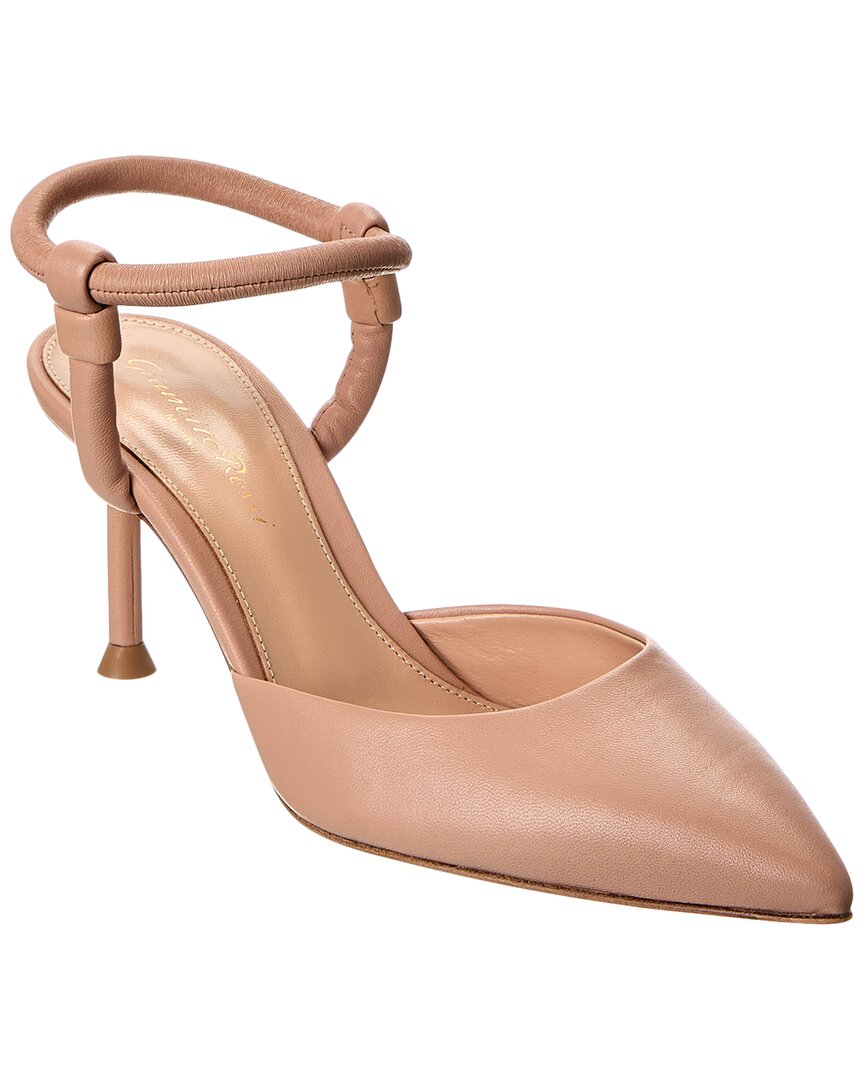 Кожаные туфли Gianvito Rossi Juno D'Orsay 70, коричневый