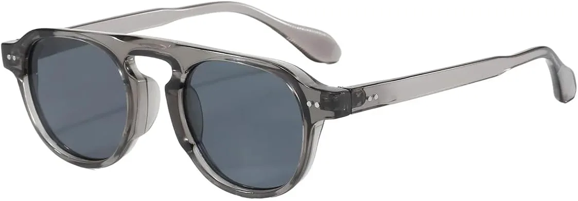 

Модные женские квадратные солнцезащитные очки, популярные мужские винтажные очки с заклепками, панк-очки, очки с защитой от УФ-излучения UV400 UATXTAU, Grey