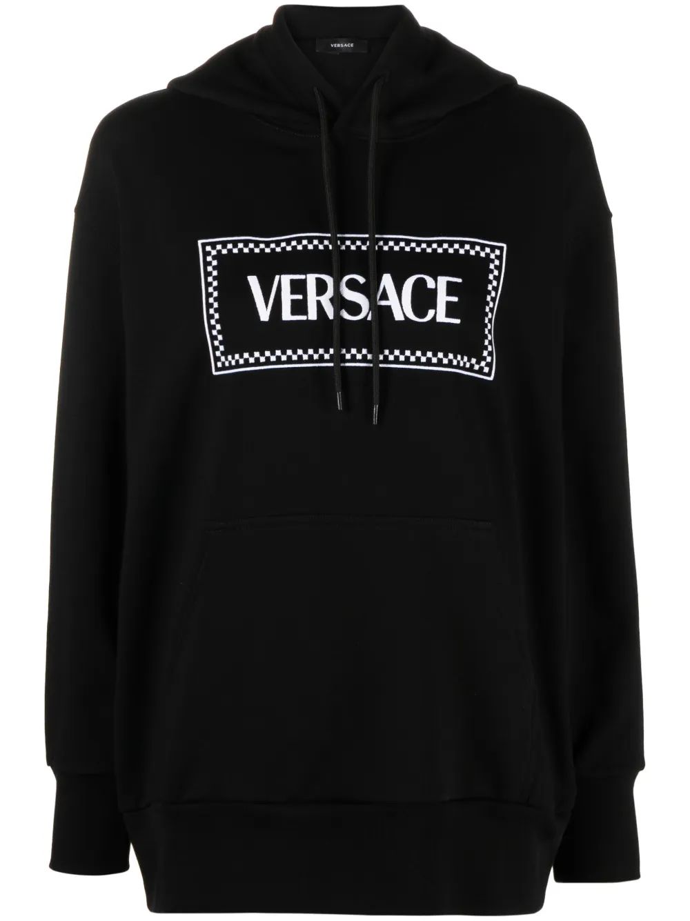 

Худи с вышитым логотипом VERSACE, черный