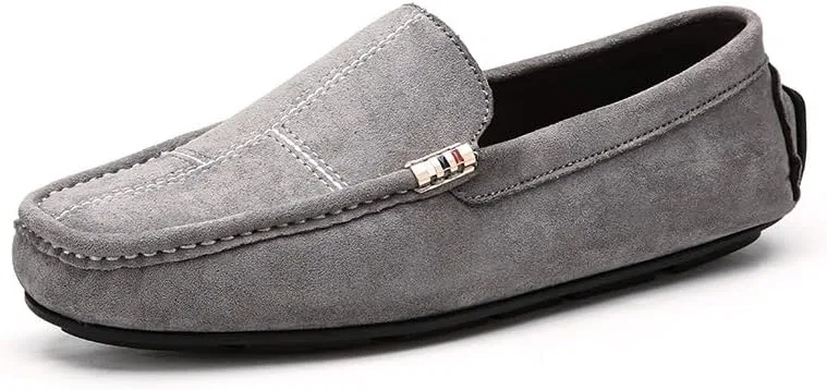 Мокасины замшевые Mens Loafers, серый SayfuR