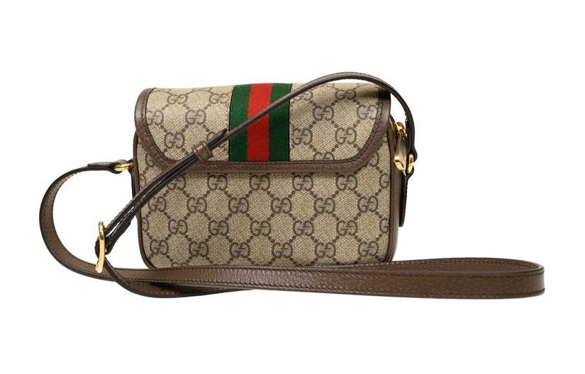Сумка-мессенджер GUCCI Ophidia из канваса с кожаной отделкой — фото 4