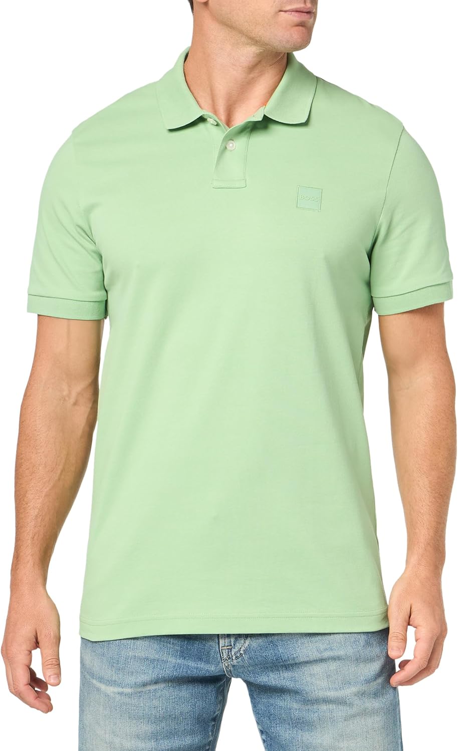 

BOSS Мужская поло с квадратным логотипом, приталенная, пике, Green Bouquet, Зеленый, BOSS Мужская поло с квадратным логотипом, приталенная, пике, Green Bouquet
