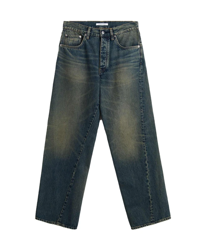 

Асимметричные джинсы с перекрученным низом Sunflower, синий