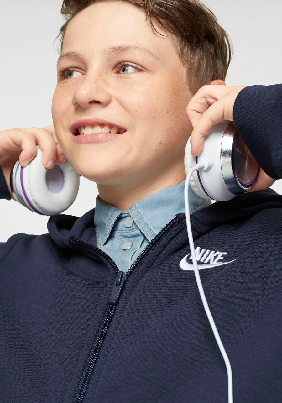 Толстовка с капюшоном на молнии классического кроя Nike Sportswear, темно-синий — фото 3
