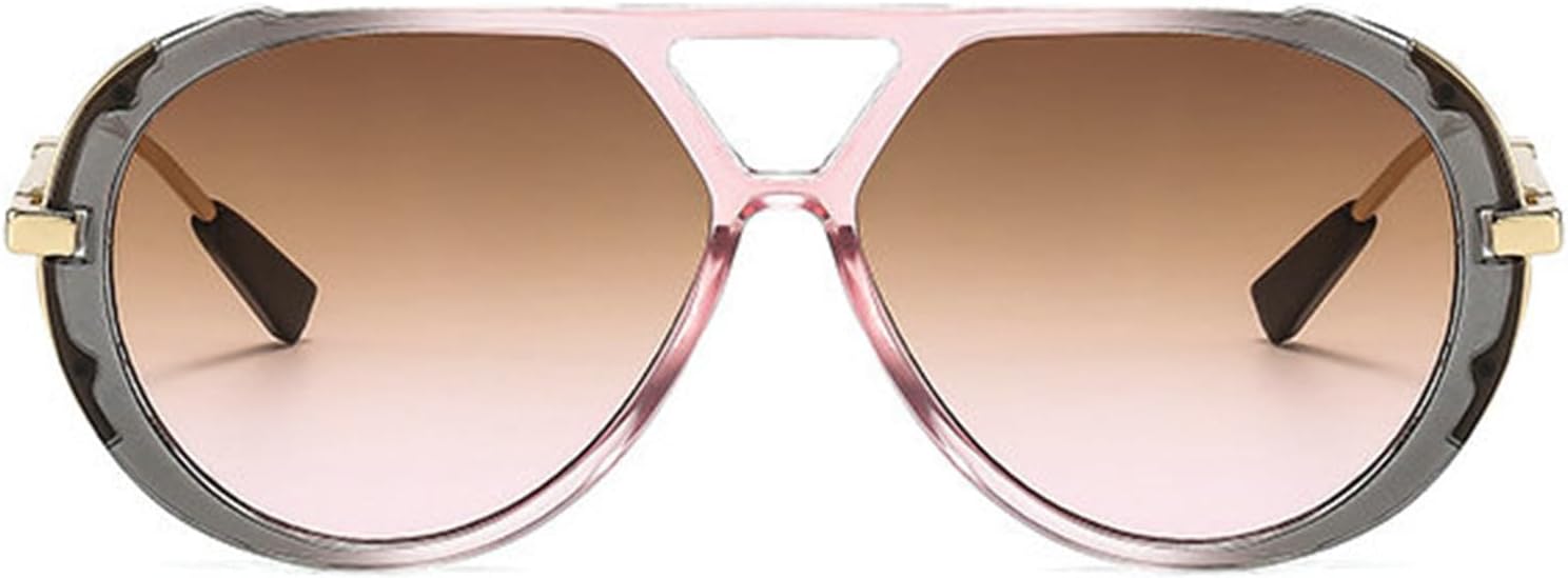 

Классические металлические ретро-солнцезащитные очки овальной формы для женщин в винтажном стиле, в стиле «пилот» и панк, летние модные очки с защитой от УФ-излучения UV400, размер S65 helena, Pink