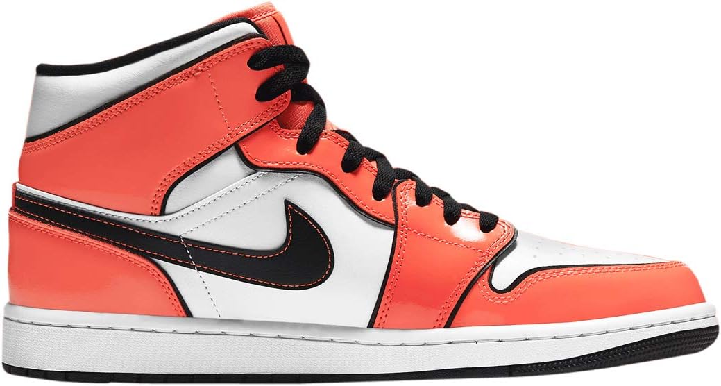 Мужские баскетбольные кроссовки Nike Air Jordan 1 Mid, оранжевый/черный/белый — фото 2