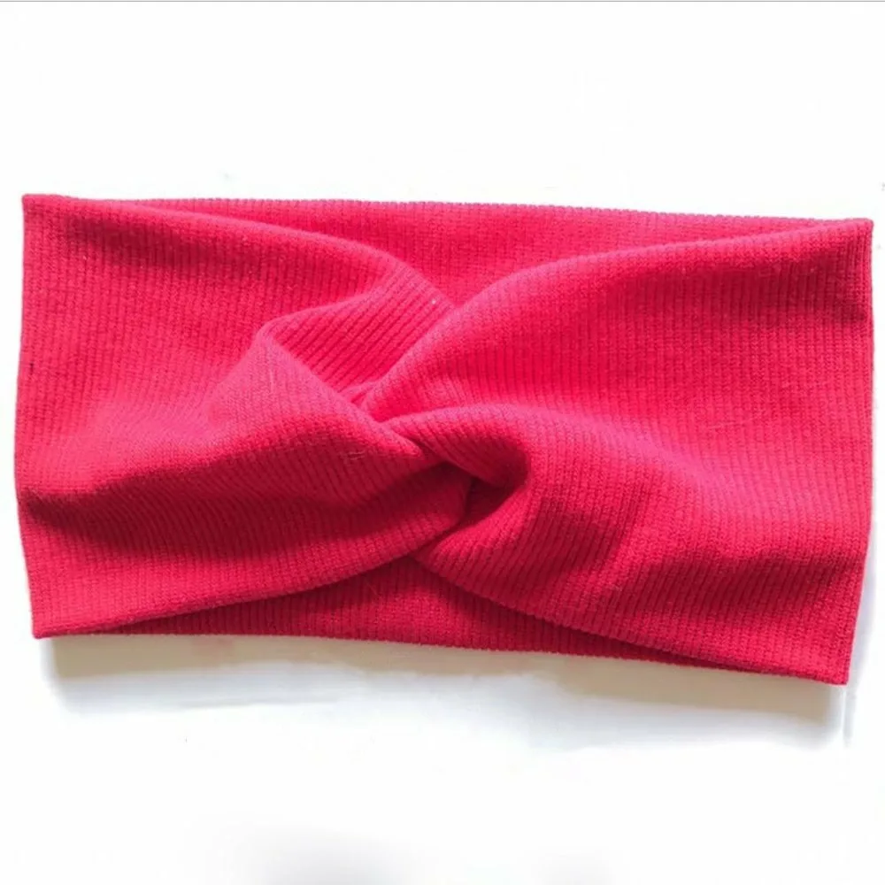 Ребристая повязка на голову для женщин, широкая Miniministore, Hot Pink
