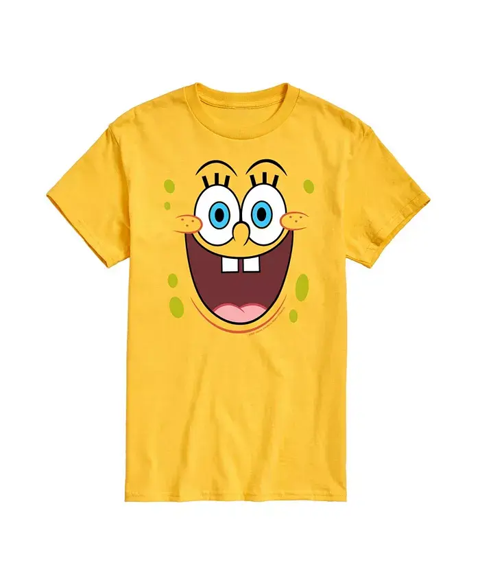 

Мужская футболка с коротким рукавом с лицом Губки Боба Квадратные Штаны Airwaves, желтый